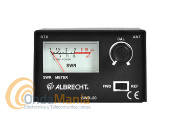 MEDIDOR DE ESTACIONARIAS ROE ALBRECHT SWR-20 - Medidor de ROE estacionarias con un rango de frecuencias de 3.5 a 50 Mhz y de 26 a 30 Mhz con una impedancia de 50 Ohm. y una precisión de +-5%.