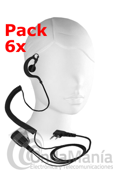 PACK DE 6 PINGANILLOS TIPO PY-29 - Pack de 6 micrófono auriculares (pinganillos) ergonómicos con cable rizado para poder usarlos en la gran mayoría de los portátiles del mercado.