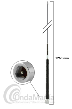 D-ORIGINAL DX-HF10 ANTENA MOVIL MONO-BANDA PARA 10 MTS - Antena mono-banda de HF de movil  para la banda de 10 metros / 28 Mhz, con conector tipo PL, tiene una longitud de 126 cm y un peso de 237 gramos
