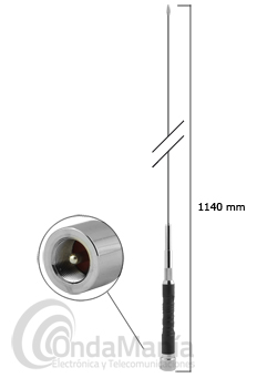 D-ORIGINAL DX-HF6 ANTENA MOVIL MONO-BANDA PARA 6 MTS - Antena mono-banda de HF de movil  para la banda de 6 metros / 50 Mhz, con conector tipo PL, tiene una longitud de 114 cm y un peso de 216 gramos