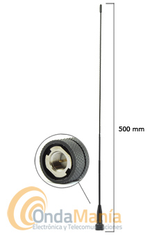ANTENA D-ORIGINAL DX-SRH-50-M - Antena para walky doble banda con conector SMA macho con una longitud de 500 mm.
