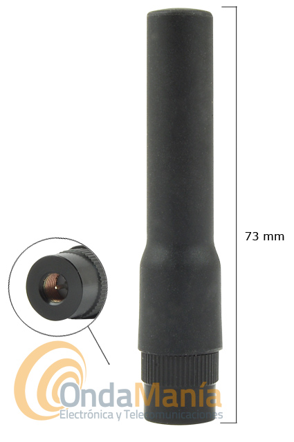 ANTENA D-ORIGINAL SRH-75-M-FLEX - Antena para walky doble banda super flexible con conector SMA macho con una longitud de 70 mm.