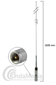 KOMUNICA POWER PWR-NR-770H ANTENA DOBLE BANDA VHF / UHF PARA MOVIL