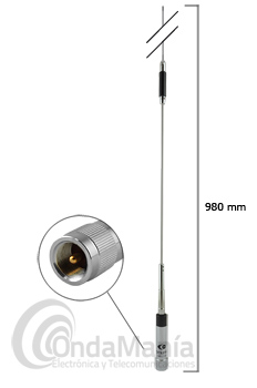 KOMUNICA POWER NR-770R PLATA, ANTENA PARA MOVIL DOBLE BANDA UHF/VHF 200W