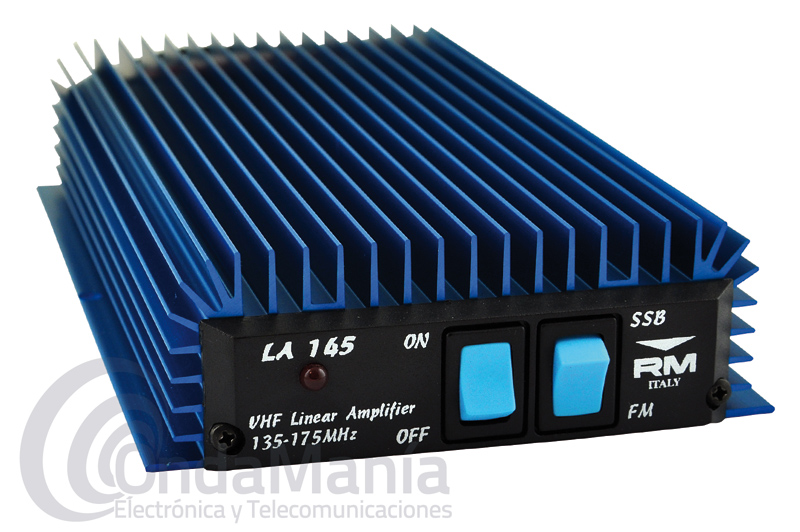RM LA-145 AMPLIFICADOR LINEAL DE 135 A 175 MHZ CON 85 W MAX. DE POTENCIA - Amplificador lineal de VHF 135 a 175 Mhz, con una alimentación de 12 VCC y una potencia de entrada de 0,5 a 4 W y una salida aprox. de 85 W todo modo FM, SSB y CW.