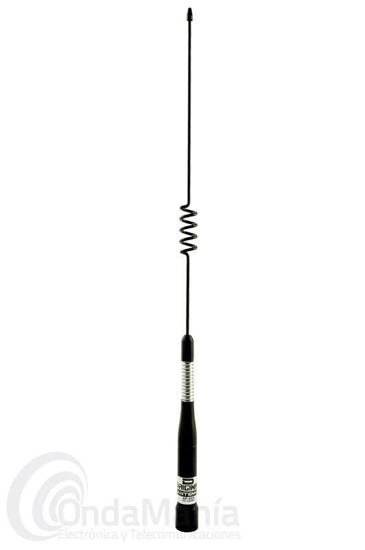 D-ORIGINAL DX-SP-40HB ANTENA DOBLE BANDA UHF/VHF PARA MOVIL - Antena negra doble banda 144/430 Mhz con 400 mm de longitud, conector tipo PL y una ganancia de 2.15 dBi en VHF y 5 dBi en UHF con una potencia máxima de 100 W.