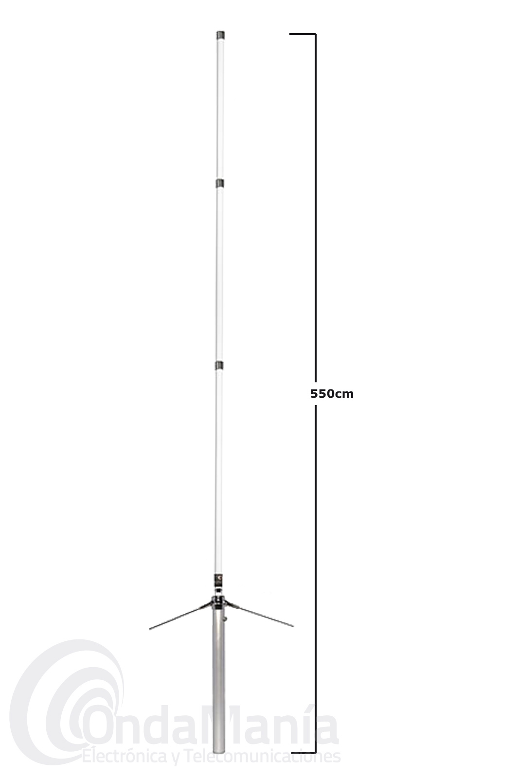 Walkie Talkie Doble banda Antena Externa Mag base de montaje 144-430 Mhz 37cm de longitud 
