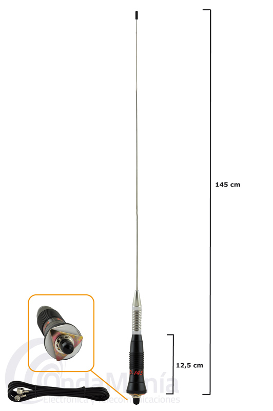 ANTENA COMPLETA PARA BANDA CIUDADANA TELECOM CB-27 LS-145C / SUPER STAR P-145 