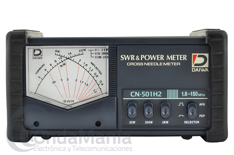 DAIWA CN-501-H2 MEDIDOR DE ROE Y WATIMETRO DE 1,8 A 150 MHZ Y 2 KW - Medidor de estacionarias ROE y watmetro de agujas cruzadas con un rango de frecuencia de 1,8 a 150 Mhz y tres escalas de potencia 20, 200 y 2 KW, dispone de conectores PL.