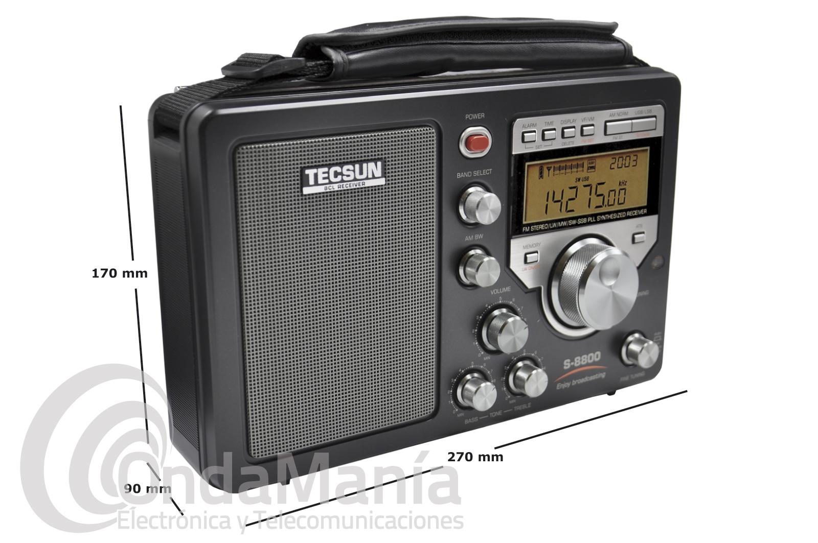Radio multibanda TECSUN S-8800 con AM, FM, LW, SW y SSB banda LATERAL