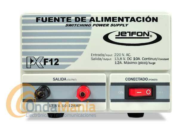FUENTE DE ALIMENTACION JETFON JF-40 REGULABLE DE 5 A 15 VCC Y 40 AMP. DE  PICO, JETFON