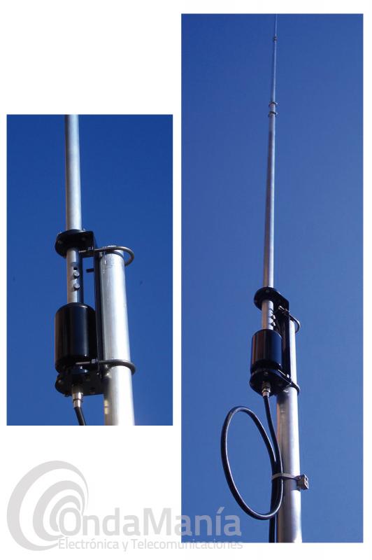 D-ORIGINAL OUT-250B ANTENA VERTICAL DE BASE DE BANDA ANCHA - Antena vertical de banda ancha de aluminio, sin radiales, para base, con una cobertura en TX de 3 a 57 Mhz y en RX de 2 a 90 Mhz.