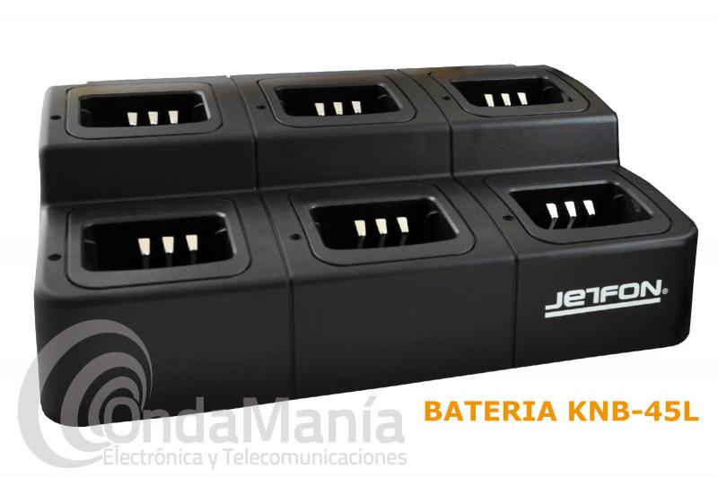 JETFON MULTI-K MULTICARGADOR PARA 6 BATERIAS KNB-45L - Cargador rápido múltiple para 6 baterías KNB-45L, el cargador dispone de función automática de carga completa.