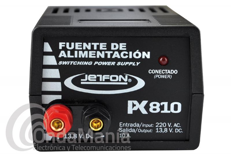 JETFON PC-810 FUENTE DE ALIMENTACION 10 AMP. - Fuente de alimentación conmutada y estabilizada de 10 Amp. max.