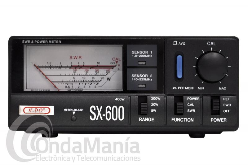 K-PO SX-600 MEDIDOR DE ROE Y POTENCIA DE 1,8 A 160 MHZ Y 140 A 525 MHZ
