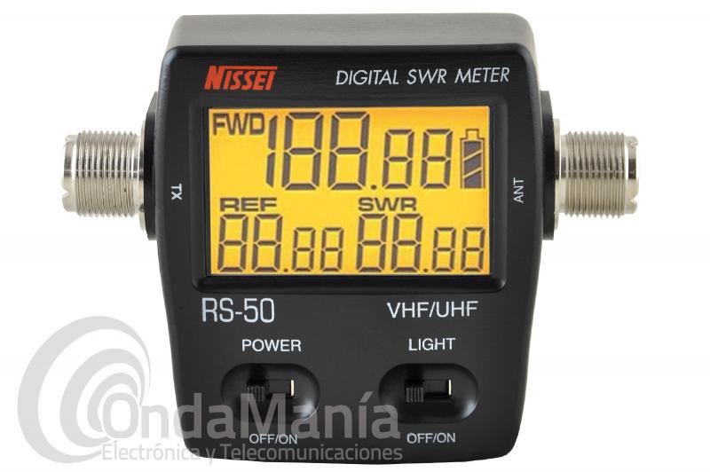 NISSEI RS-50 MEDIDOR DE SWR Y POTENCIA DIGITAL PARA UHF Y VHF+PILAS AAA DE REGALO - Medidor digital de estacionarias SWR y potencia con lectura rápida de potencia y ROE sin necesidad de calibración. Con un rango de frecuencia de 136/174 Mhz 400/470 Mhz.