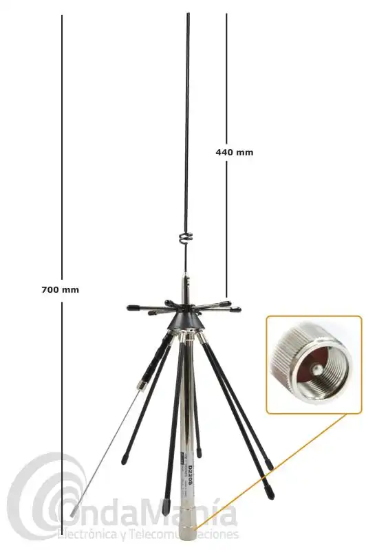 DIAMOND D-220S (ORIGINAL) ANTENA DISCONO PARA USO EN MOVIL, BALCON,...