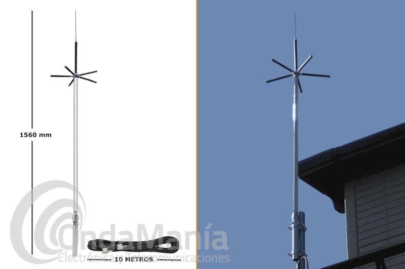 ANTENA DIAMOND D-303 ORIGINAL JAPON DE RECEPCION 0.5 A 200 MHZ - La antena Diamond D303, es una antena de recepción de 0.5 a 200 Mhz., con una longitud de 1,56 cm, 0,85 kg de peso y unos radiales con unas longitudes que van de 30 mm a 62 mm. Incluye 10 metros de cable RG-58 con dos conectores PL soldados en cada extremo.