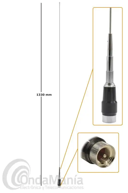 ANTENA MOVIL D-ORIGINAL M-285S DE 50 Y DE 144 A 174 MHZ.