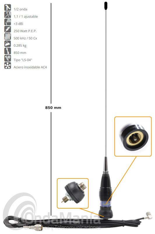 ANTENA MOVIL DE BANDA CIUDADANA CB-27 PRESIDENT MS-85