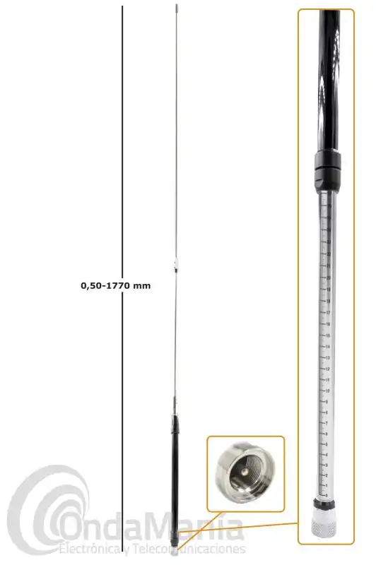 DIAMOND HF-16FX antena movil para 18 Mhz, de 1/4 onda