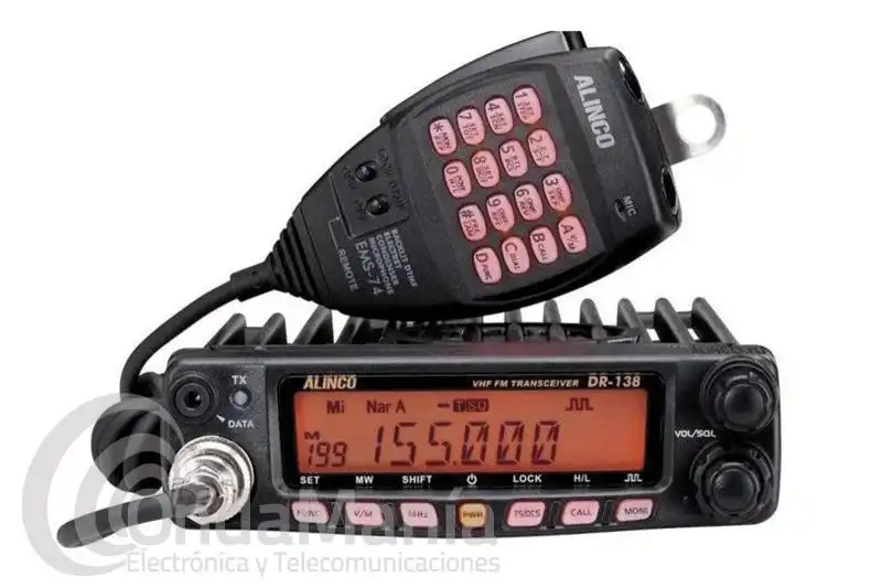 ALINCO DR-138MKII EQUIPO MOVIL DE VHF CON 60 W / 25 W / 10 W