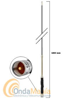 DIAMOND (ORIGINAL) HF-6FX ANTENA MOVIL PARA 50 MHZ - Antena móvil mono-banda de 1/4 de onda para la banda de 50 Mhz, tiene una longitud de 103 mm, 130 gramos de peso y una potencia máxima de 250 W en SSB.