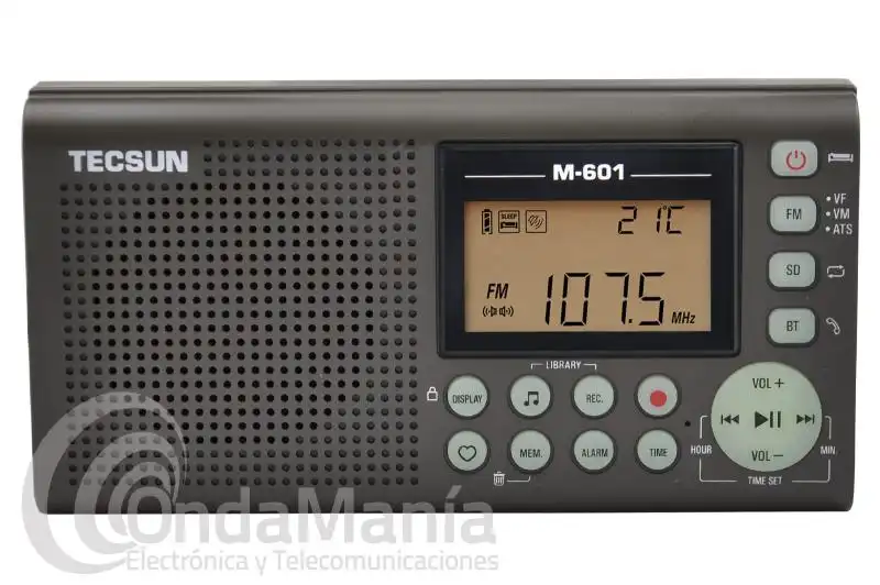 RECEPTOR DE RADIO DE FM DIGITAL CON GRABADORA TECSUN M-601