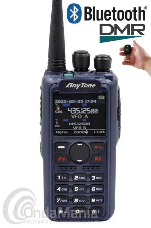 ANYTONE AT-D890UV WALKIE TALKIE DOBLE BANDA, ANALOGICO+DIGITAL DMR + PINGANILLO DE REGALO