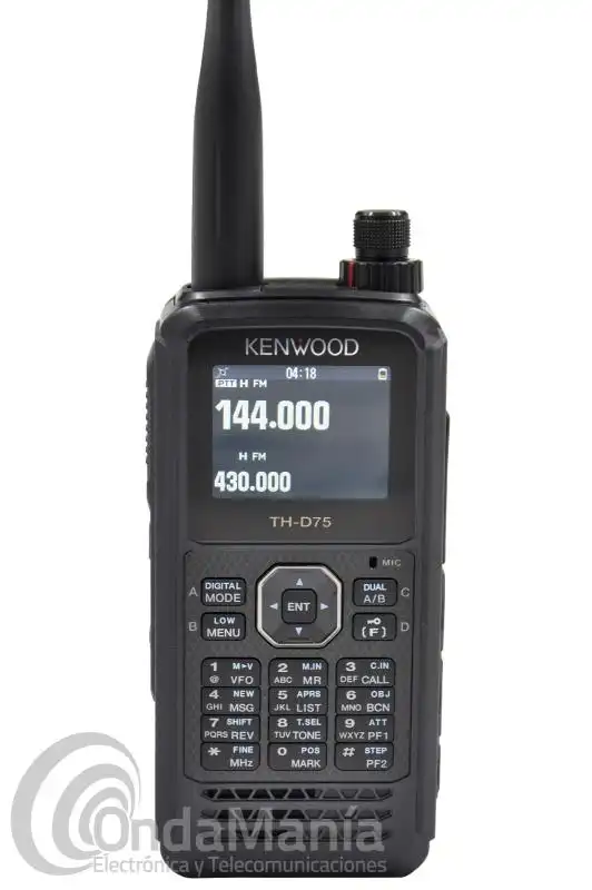 KENWOOD TH-D75 WALKIE TALKIE DE VHF/UHF CON GPS, DIGITAL D-STAR, BLUETOOTH+PINGANILLO DE REGALO