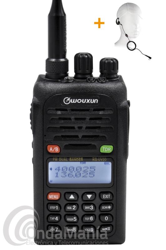 WOUXUN KG-UV2D WALKIE TALKIE DOBLE BANDA IP55 + PINGANILLO - El walkie talkie Wouxun KG-UV2D es un equipo doble banda UHF y VHF con batera de Ion-Litio de 1700 mAh con radio FM de 88 a 108, incluye cargador de sobremesa rpido e inteligente, dispone de 128 memorias, 5 W de potencia en VHF y 4 W en UHF, grado de impermeabilidad IP-55, tonos CTCSS y DCS,...