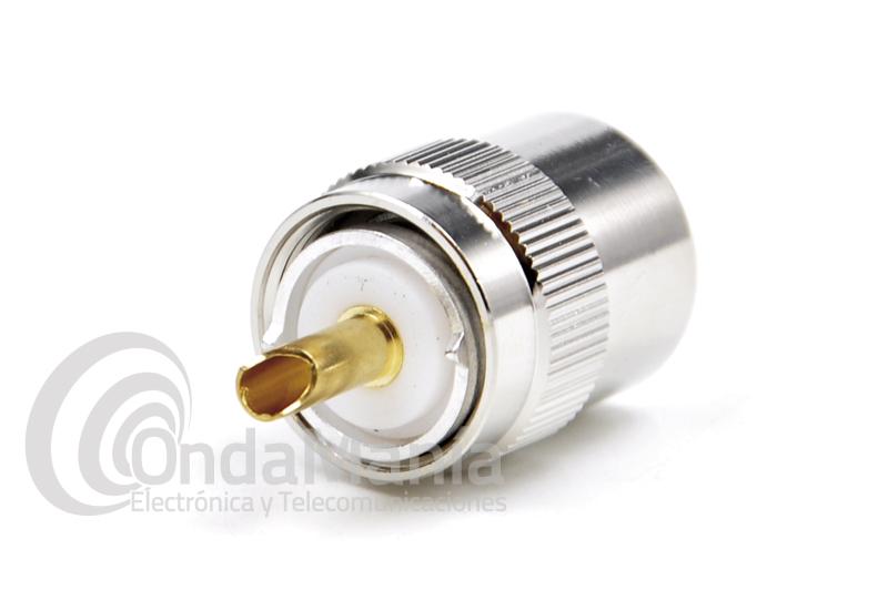 CONECTOR PL/UHF MACHO ROSCAR DE TEFLON, VIVO DORADO PARA CABLE LMR-400, BELDEN 9913, CA-400, LMR-400 - Conector PL macho manual con vivo dorado para cable LMR-400, BELDEN 9913, CA-400,...