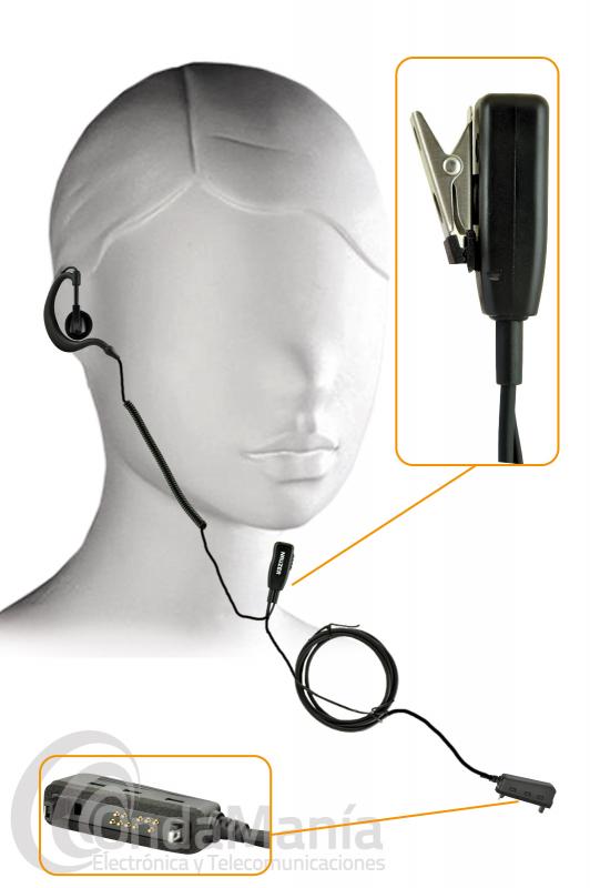 NAUZER PIN-229-G2 O PIN-29-G2 MATRA MICROFONO AURICULAR PARA MATRA SMART Y EASY - Micrófono auricular para walkys Matra Smart y Easy