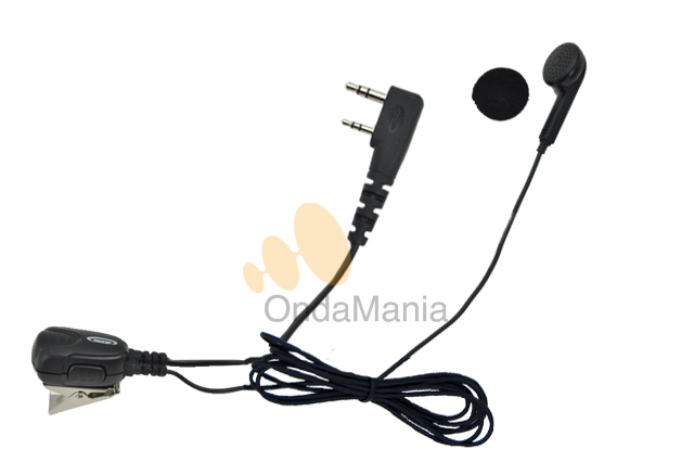 MICROFONO AURICULAR TIPO BOTON - Micrófono auricular tipo botón para Kenwood, Midland, Dynascan, Baofeng, Wouxun...