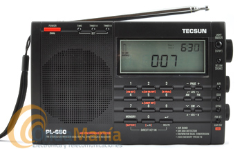 TECSUN PL-660 RADIO MULTIBANDA - Receptor de onda corta AM, FM, LW, SW, SSB y Banda Aerea (118 - 137 Mhz), con alta selectividad y sensibilidad con un manejo fácil y alta calidad de sonido.
