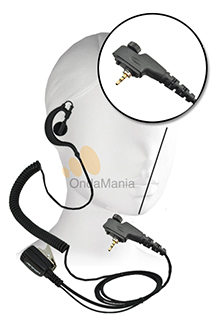 MICRO-AURICULAR PY-29MTH800 PARA MOTOROLA - Micrófono auricular (pinganillo) con auricular ergonómico con cable rizado válido para Motorola (Tetra) MTH-800, MTH-850, MHT-650...