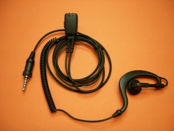 TELECOM PY-29VX7 - Micro-auricular ergonómico ligero con cable rizado para Alinco DJ-V17E, Yaesu VX-7/ VX-120/VX-170, Jopix Marine 515P, etc.