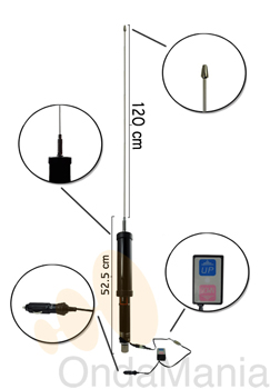 DIAMOND SD-330 ANTENA ORIGINAL JAPON - Antena automática para móvil de HF Full Bands de 3,5 a 30 MHZ con una longitud de 1,85 m y un peso aproximado de 1.100 Kg. Requiere alimentación externa a 12 V.