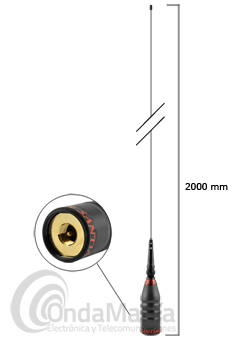 SUPER SANTIAGO 1200 RADIANTE VARILLA Y BOBINA PARA BANDA CIUDADANA CB 27 MHZ  - Radiante varilla y bobina de la Super Santiago 1200, antena de 27 Mhz (CB) con 2000 mm. de longitud.