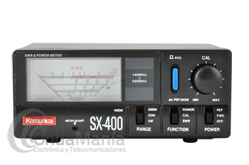 MEDIDOR DE ROE Y WATIMETRO KOMUNICA SX-400 DE 140 A 525 MHZ - Medidor  Komunica SX-400 de ROE (estacionarias) y Watimetro para VHF y UHF de 140 a 525 Mhz.